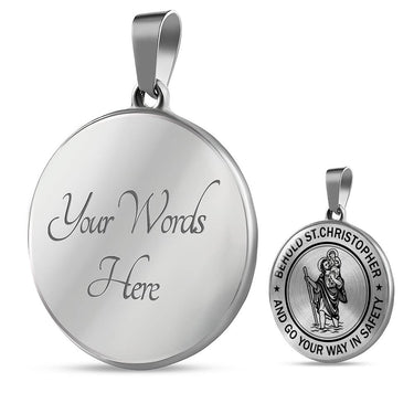 SAINT CHRISTOPHER Necklace, Bangle -Behold St. Christopher and Go your Way